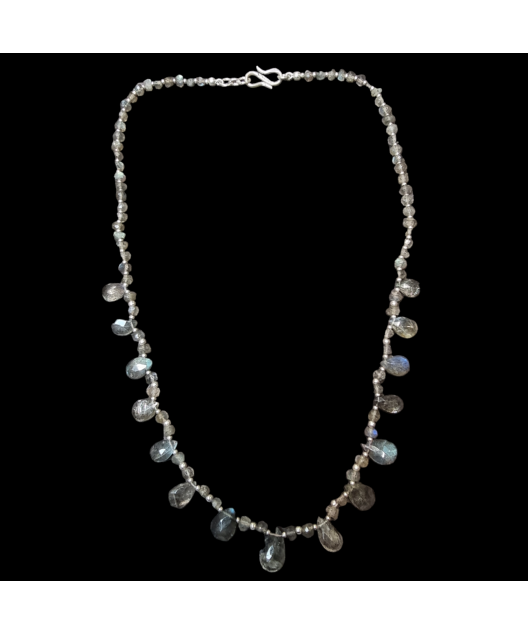 Collier Labradorite avec fermoir Argent 925