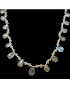 Collier Labradorite avec fermoir Argent 925