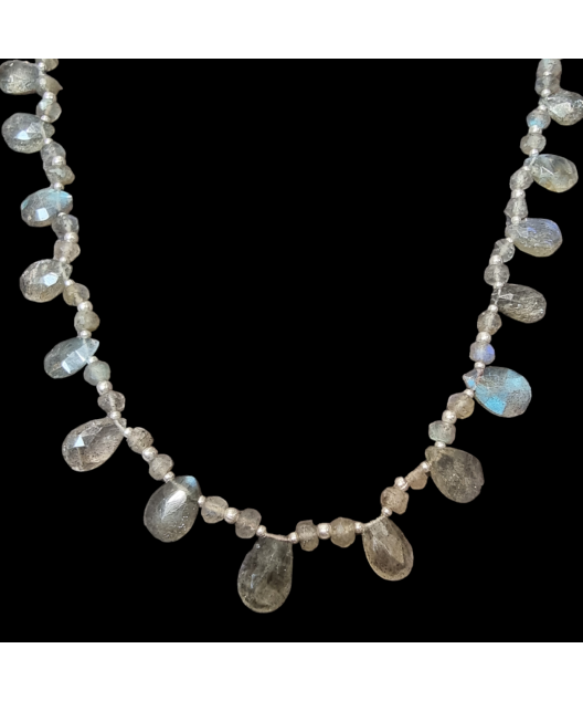 Collier Labradorite avec fermoir Argent 925