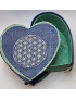 Boîte de rangement & rechargement Fleur de vie cœur bleu GM pour pierres et bracelets