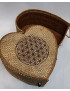 Boîte de rangement & rechargement Fleur de vie cœur beige GM pour pierres et bracelets