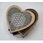 Boîte de rangement & rechargement Fleur de vie cœur grise pm pour pierres et bracelets