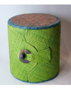 Boîte de rangement & rechargement Fleur de vie deux niveaux ronde verte pm pour pierres et bracelets