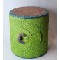 Boîte de rangement & rechargement Fleur de vie deux niveaux ronde verte pm pour pierres et bracelets