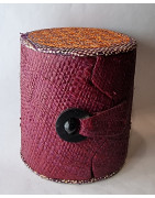 Boîte de rangement & rechargement Fleur de vie deux niveaux ronde parme pm pour pierres et bracelets