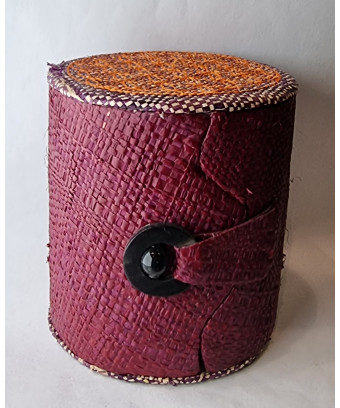 Boîte de rangement & rechargement Fleur de vie deux niveaux ronde parme pm pour pierres et bracelets