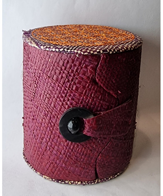 Boîte de rangement & rechargement Fleur de vie deux niveaux ronde parme pm pour pierres et bracelets