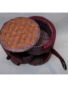Boîte de rangement & rechargement Fleur de vie deux niveaux ronde parme pm pour pierres et bracelets
