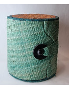 Boîte de rangement & rechargement Fleur de vie deux niveaux ronde azur pm pour pierres et bracelets