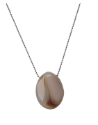 Pendentif Agate du Botswana et chaîne acier inox