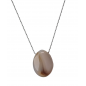 Pendentif Agate du Botswana et chaîne acier inox