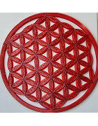 Fleur de vie 9.5cm en fécule de maïs rouge