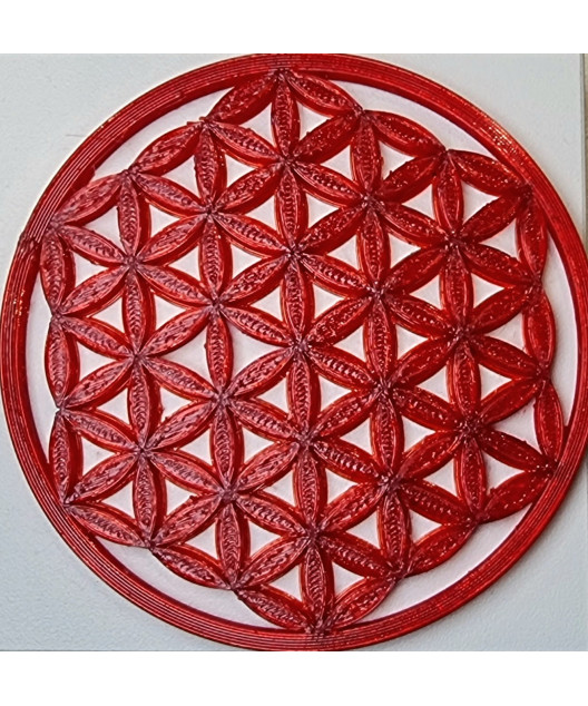 Fleur de vie 9.5cm en fécule de maïs rouge