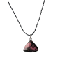 Pendentif Rhodonite avec chaîne Hématite perles facettées argent 925