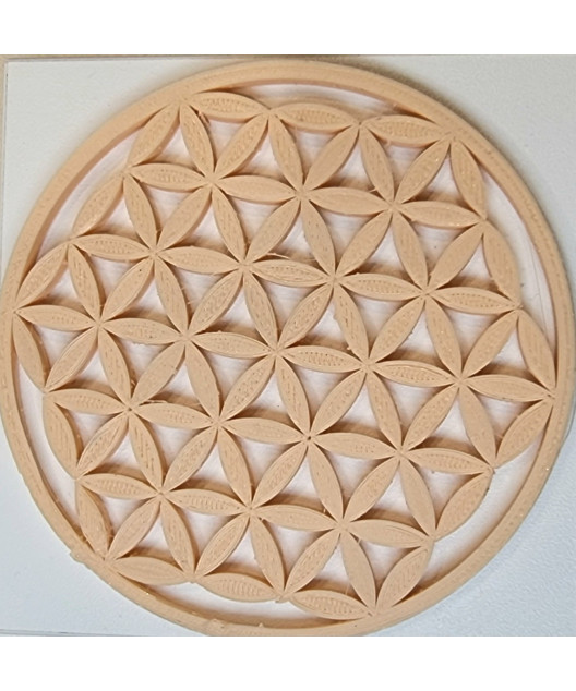 Fleur de vie 9.5cm en fécule de maïs beige