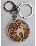 Porte-clés Ambre et Bois Chat