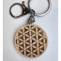Porte-clés Ambre & bois Fleur de vie