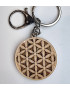 Porte-clés Ambre et Bois Fleur de Vie