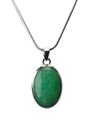 Pendentif Chrysoprase et chaîne argent 925