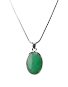 Pendentif Chrysoprase et chaîne argent 925