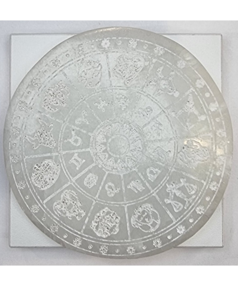Disque de rechargement Sélénite Zodiaque diam 10cm (s)
