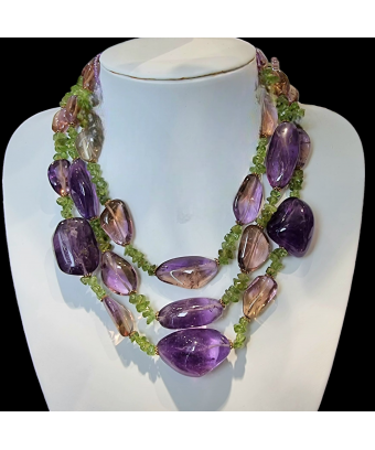 Collier Améthyste Amétrine & Péridot