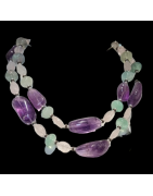 Collier Améthyste Quartz rose & Fluorite
