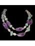 Collier Améthyste Quartz rose & Fluorite