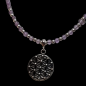 Pendentif  Fleur de vie sur collier Améthyste Argent 925