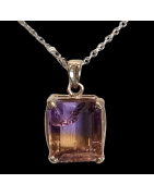 Pendentif Amétrine sur chaîne Argent 925