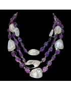 Collier Améthyste Cristal de roche & Péridot