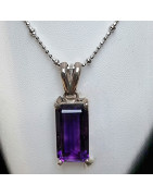 Pendentif Améthyste sur chaîne Argent 925