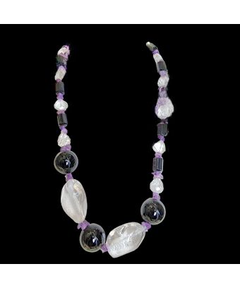 Collier Améthyste & Cristal de roche