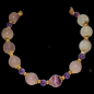 Collier Fluorite rainbow & Améthyste plaqué or