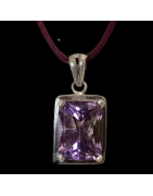 Pendentif Améthyste Argent 925 sur cordon