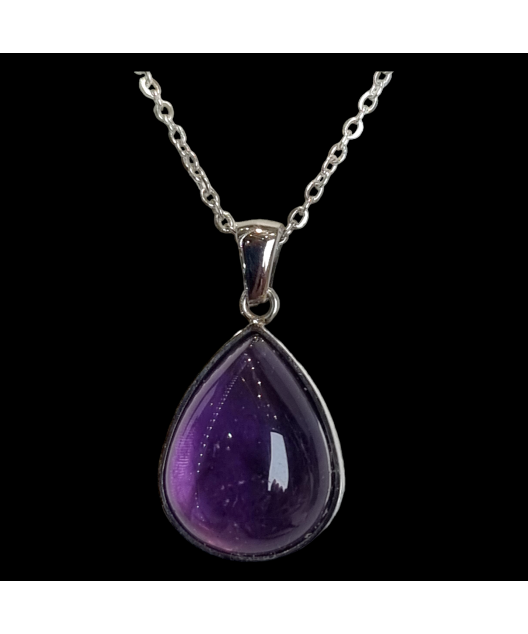 Pendentif Améthyste Argent 925 avec chaîne