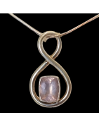 Pendentif Quartz rose avec chaîne Argent 925