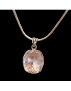 Pendentif Quartz rose avec chaîne Argent 925