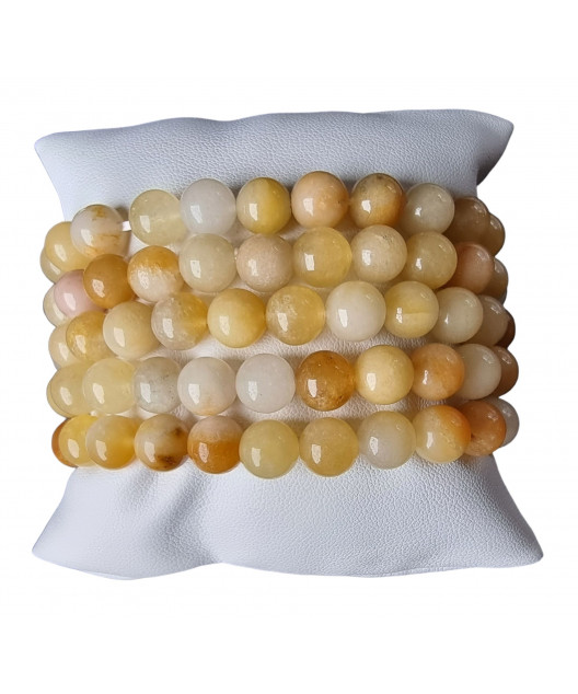 Bracelet Aventurine jaune Pierres rondes (s)
