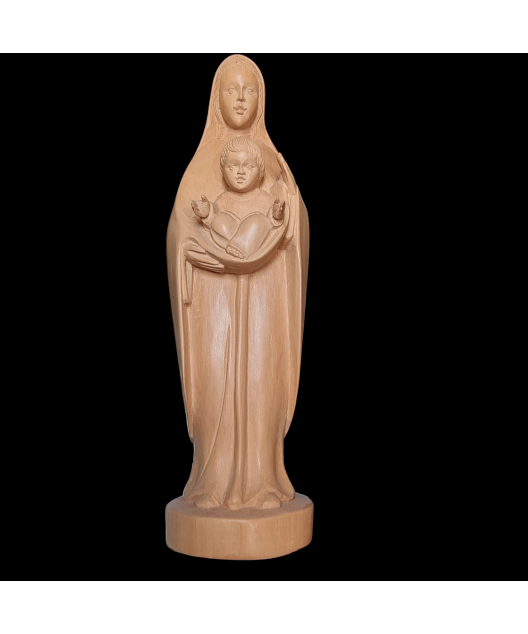 Statue en Bois de néflier de Madagascar Vierge à l'enfant