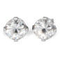 Kit de perçage oreilles + boucles d'oreilles acier chirurgical Zircon griffé 4mm