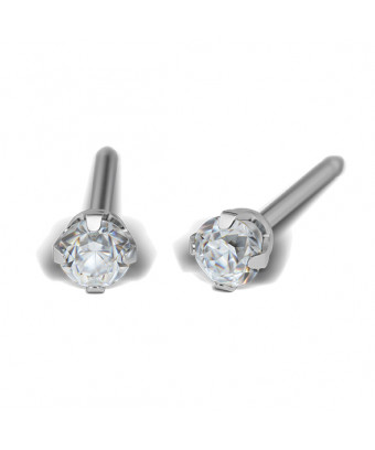 Kit de perçage oreilles + boucles d'oreilles acier chirurgical Zircon griffé 3mm