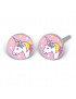 Kit de perçage oreilles + boucles d'oreilles acier chirurgical Licorne acrylique