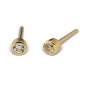 Kit de perçage oreilles + boucles d'oreilles acier chirurgical doré cristal serti 2mm
