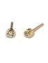 Kit de perçage oreilles + boucles d'oreilles acier chirurgical doré cristal serti 2mm