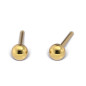 Kit de perçage oreilles + boucles d'oreilles acier chirurgical doré Boule 3mm