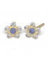 Kit de perçage oreilles + boucles d'oreilles acier chirurgical Daisy cœur saphir bleu