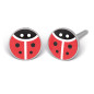 Kit de perçage oreilles + boucles d'oreilles acier chirurgical Coccinelle acrylique