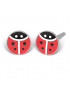 Kit de perçage oreilles + boucles d'oreilles acier chirurgical Coccinelle acrylique