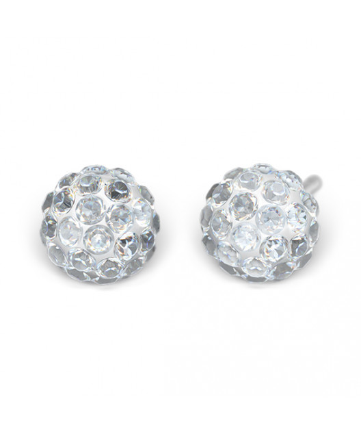 Kit de perçage oreilles + boucles d'oreilles acier chirurgical Fireball cristal
